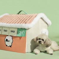 HKM-670099 Cozy Winter Cat House Made of Soft Cloth, 46x43x40cm, Perfect for Pets Up to 20kg