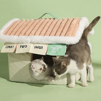 HKM-670099 Cozy Winter Cat House Made of Soft Cloth, 46x43x40cm, Perfect for Pets Up to 20kg