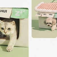 HKM-670099 Cozy Winter Cat House Made of Soft Cloth, 46x43x40cm, Perfect for Pets Up to 20kg