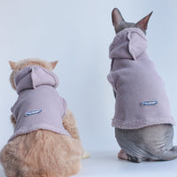 HKM-670227 Warm Hooded Fleece Sweater for Pets in Purple, Yellow, and Green - Cotton and Polyester Blend