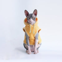 HKM-670227 Warm Hooded Fleece Sweater for Pets in Purple, Yellow, and Green - Cotton and Polyester Blend