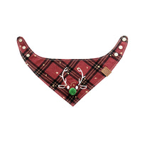 HKM-670291 Pet Saliva Towel Christmas Deer Scarf for Cats and Dogs in Green and Red Nose Styles, Available in Multiple Sizes