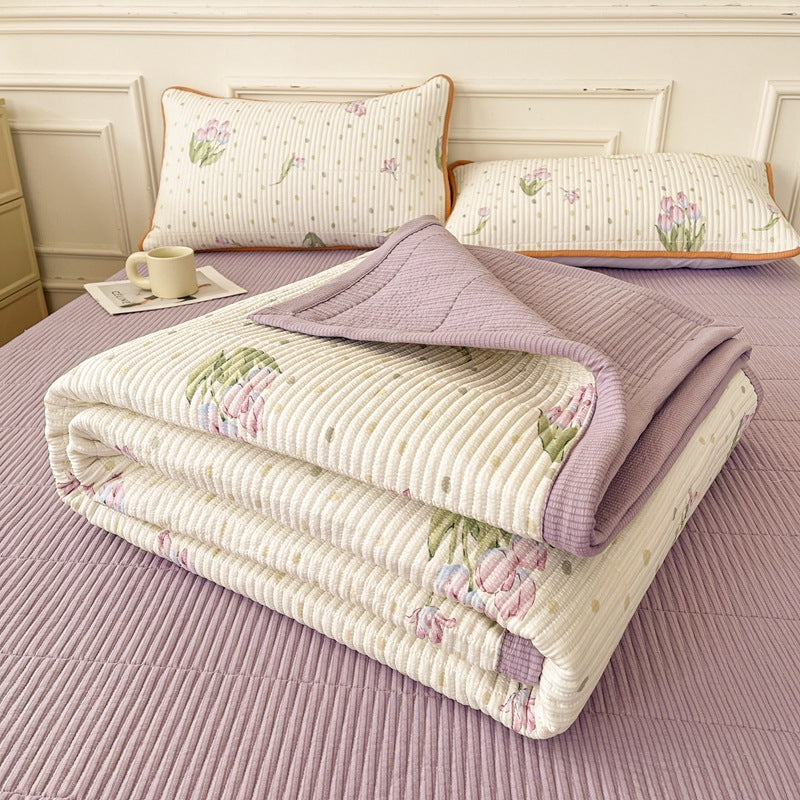 HKM-670291 Quilted Three-Piece Bed Cover Set for Mothers and Children, Polyester Cotton, Various Sizes
