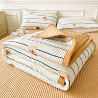 HKM-670291 Quilted Three-Piece Bed Cover Set for Mothers and Children, Polyester Cotton, Various Sizes