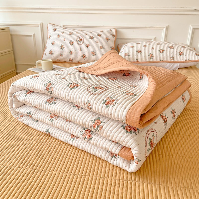 HKM-670291 Quilted Three-Piece Bed Cover Set for Mothers and Children, Polyester Cotton, Various Sizes
