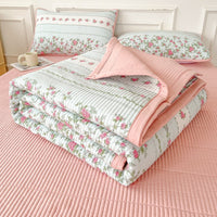 HKM-670291 Quilted Three-Piece Bed Cover Set for Mothers and Children, Polyester Cotton, Various Sizes