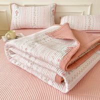 HKM-670291 Quilted Three-Piece Bed Cover Set for Mothers and Children, Polyester Cotton, Various Sizes