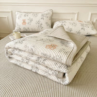 HKM-670291 Quilted Three-Piece Bed Cover Set for Mothers and Children, Polyester Cotton, Various Sizes