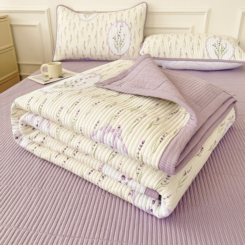 HKM-670291 Quilted Three-Piece Bed Cover Set for Mothers and Children, Polyester Cotton, Various Sizes