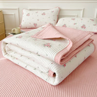 HKM-670291 Quilted Three-Piece Bed Cover Set for Mothers and Children, Polyester Cotton, Various Sizes