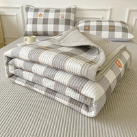 HKM-670291 Quilted Three-Piece Bed Cover Set for Mothers and Children, Polyester Cotton, Various Sizes