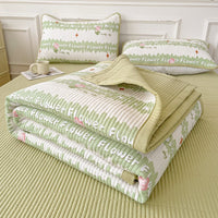HKM-670291 Quilted Three-Piece Bed Cover Set for Mothers and Children, Polyester Cotton, Various Sizes