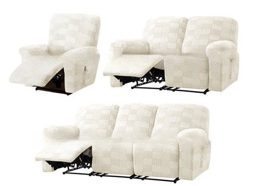 KTX-670355 Elastic Sofa Cover Set with Geometric Pattern - Modern Designs for 1 to 4 Seat Sofas in Various Colors