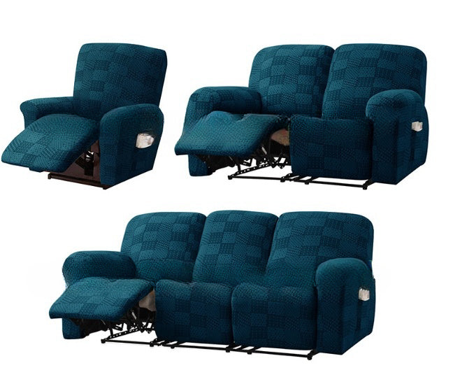 KTX-670355 Elastic Sofa Cover Set with Geometric Pattern - Modern Designs for 1 to 4 Seat Sofas in Various Colors