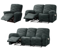 HKM-670355 Elastic Sofa Cover Set with Geometric Pattern - Modern Designs for 1 to 4 Seat Sofas in Various Colors