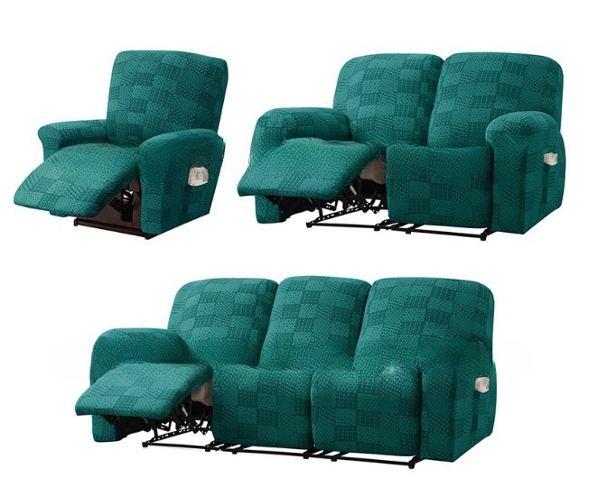 KTX-670355 Elastic Sofa Cover Set with Geometric Pattern - Modern Designs for 1 to 4 Seat Sofas in Various Colors