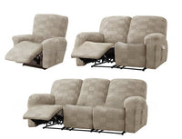 HKM-670355 Elastic Sofa Cover Set with Geometric Pattern - Modern Designs for 1 to 4 Seat Sofas in Various Colors