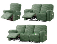 HKM-670355 Elastic Sofa Cover Set with Geometric Pattern - Modern Designs for 1 to 4 Seat Sofas in Various Colors