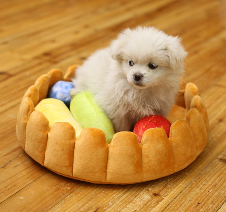 HKM-670419 Pet plush cat dog mat kennel cat litter winter warm creative pet mat fruit egg tart bed
