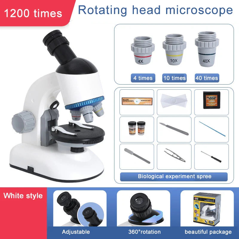 HKM-670547 Portable LED Illuminated Microscope for Kids - Biological Science Lab Set for STEM Learning