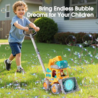 HKM-670611 Cartoon Engineering Bubble Machine for Kids – Outdoor Fun for Ages 2 to 7, Toddler Party Toy