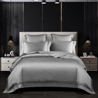 HKM-670739 European Jacquard Pure Cotton Four-Piece Bedding Set with Plant and Flower Pattern