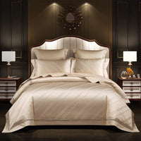 HKM-670739 European Jacquard Pure Cotton Four-Piece Bedding Set with Plant and Flower Pattern