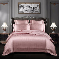 HKM-670739 European Jacquard Pure Cotton Four-Piece Bedding Set with Plant and Flower Pattern