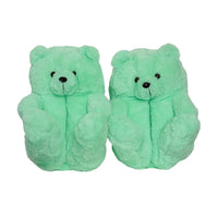 HKM-670803 Cute Plush Teddy Bear Slippers - Soft Indoor Shoes with PP Cotton Filling for All Ages
