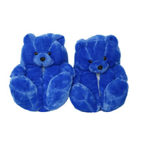 HKM-670803 Cute Plush Teddy Bear Slippers - Soft Indoor Shoes with PP Cotton Filling for All Ages