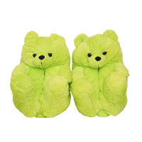 HKM-670803 Cute Plush Teddy Bear Slippers - Soft Indoor Shoes with PP Cotton Filling for All Ages