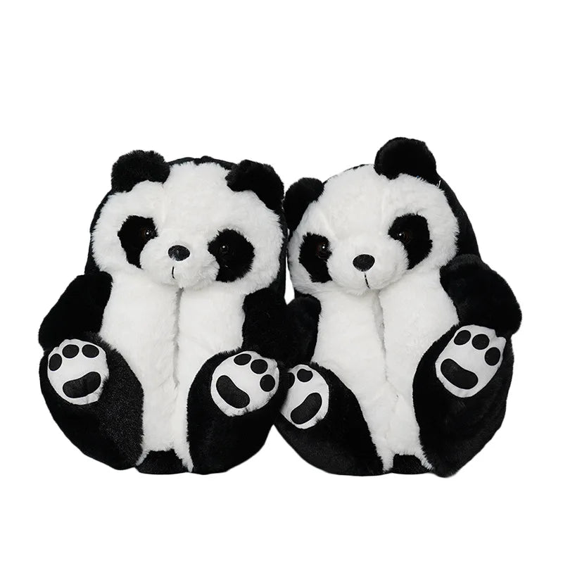 HKM-670803 Cute Plush Teddy Bear Slippers - Soft Indoor Shoes with PP Cotton Filling for All Ages