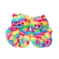HKM-670803 Cute Plush Teddy Bear Slippers - Soft Indoor Shoes with PP Cotton Filling for All Ages