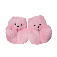 HKM-670803 Cute Plush Teddy Bear Slippers - Soft Indoor Shoes with PP Cotton Filling for All Ages
