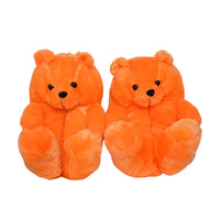 HKM-670803 Cute Plush Teddy Bear Slippers - Soft Indoor Shoes with PP Cotton Filling for All Ages