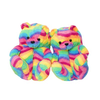 HKM-670803 Cute Plush Teddy Bear Slippers - Soft Indoor Shoes with PP Cotton Filling for All Ages