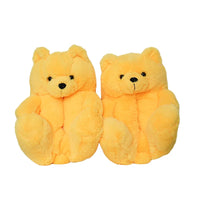 HKM-670803 Cute Plush Teddy Bear Slippers - Soft Indoor Shoes with PP Cotton Filling for All Ages