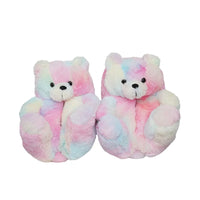 HKM-670803 Cute Plush Teddy Bear Slippers - Soft Indoor Shoes with PP Cotton Filling for All Ages
