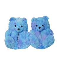 HKM-670803 Cute Plush Teddy Bear Slippers - Soft Indoor Shoes with PP Cotton Filling for All Ages
