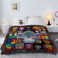 HKM-670803 Flannel Velvet Blanket with Lotus Tree Patterns - Soft, Warm, and Multifunctional for Indoor and Outdoor Use