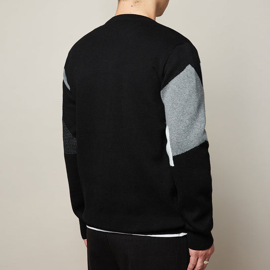 HKM-670803 Men's Thick Round Neck Jacquard Pullover Sweater for Autumn and Winter