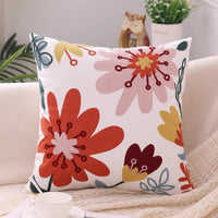 HKM-670931 Floral Embroidered Cushion Cover, 45x45cm, Modern Simplicity Design