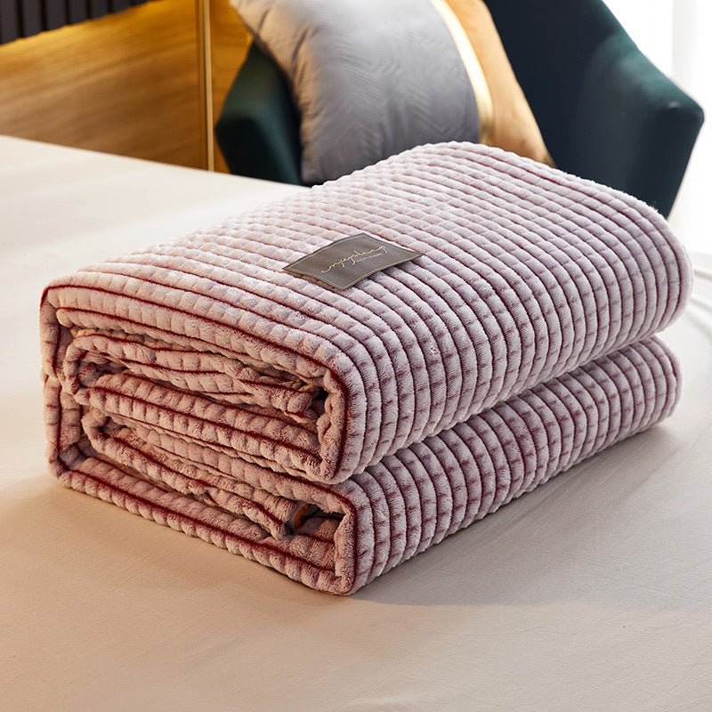HKM-671123 Solid Color Casual Blanket - Soft Polyester Fiber in Various Sizes and Colors