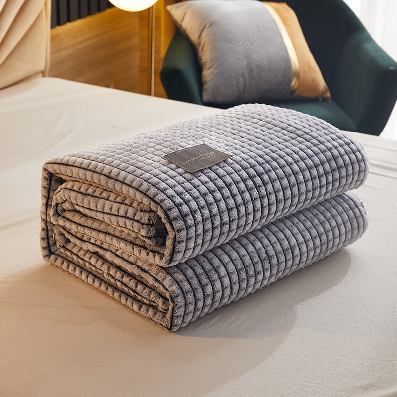 HKM-671123 Solid Color Casual Blanket - Soft Polyester Fiber in Various Sizes and Colors