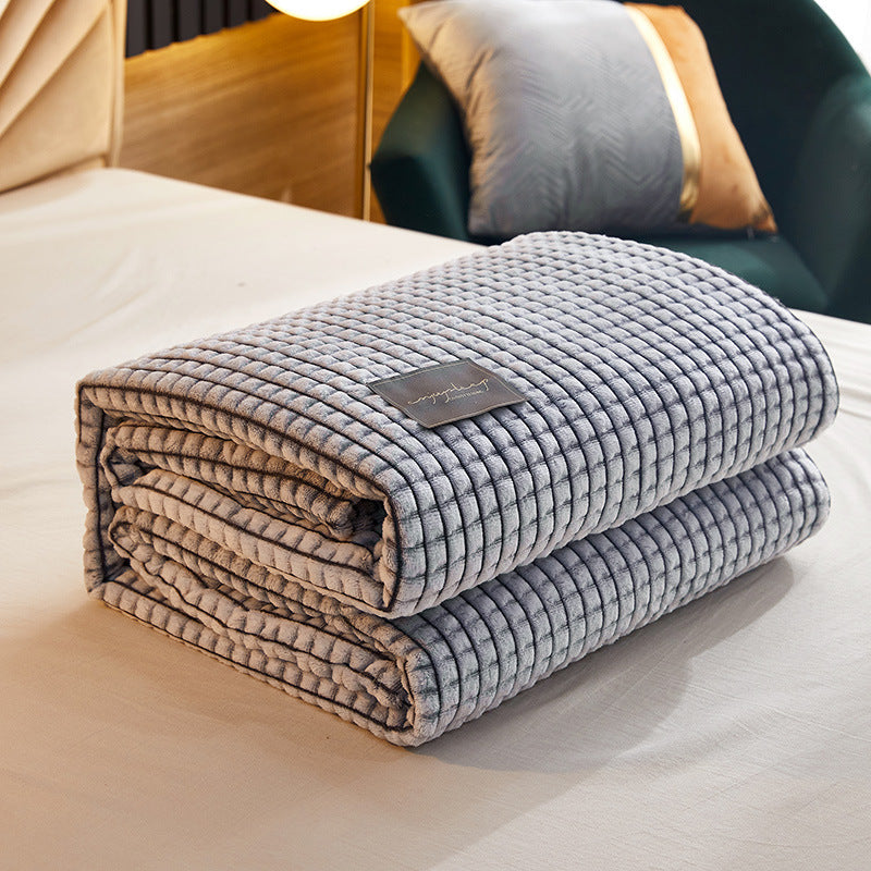 HKM-671123 Solid Color Casual Blanket - Soft Polyester Fiber in Various Sizes and Colors