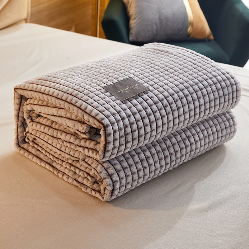 HKM-671123 Solid Color Casual Blanket - Soft Polyester Fiber in Various Sizes and Colors