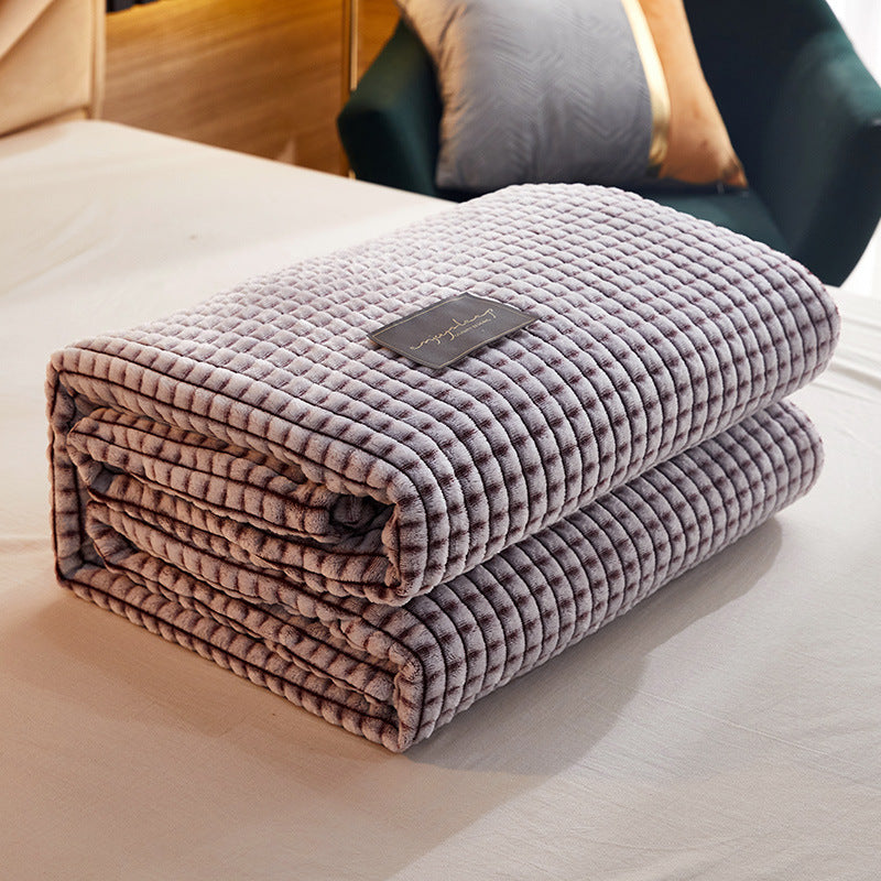 HKM-671123 Solid Color Casual Blanket - Soft Polyester Fiber in Various Sizes and Colors