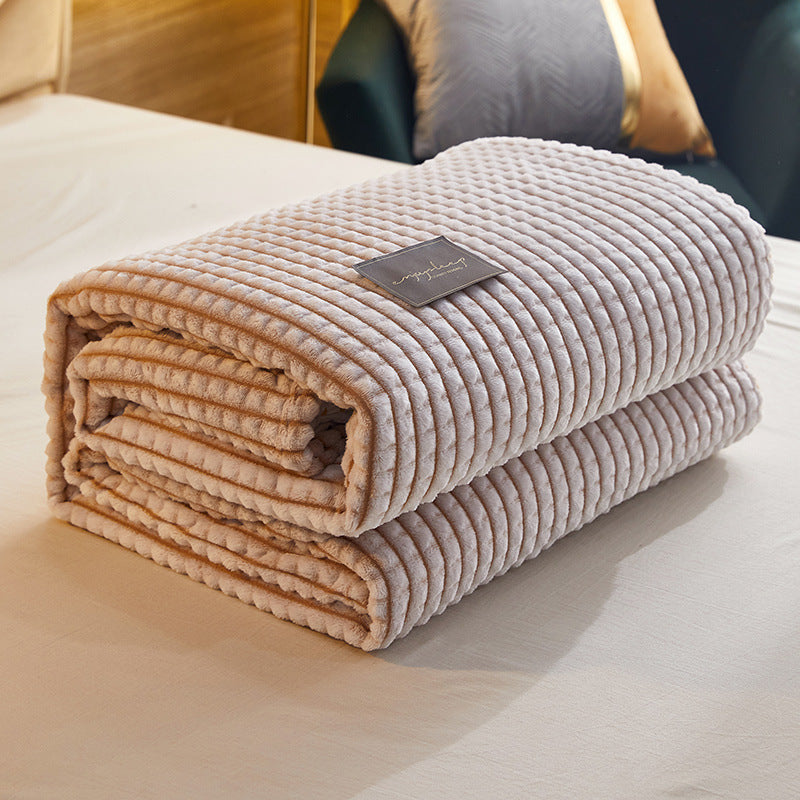 HKM-671123 Solid Color Casual Blanket - Soft Polyester Fiber in Various Sizes and Colors