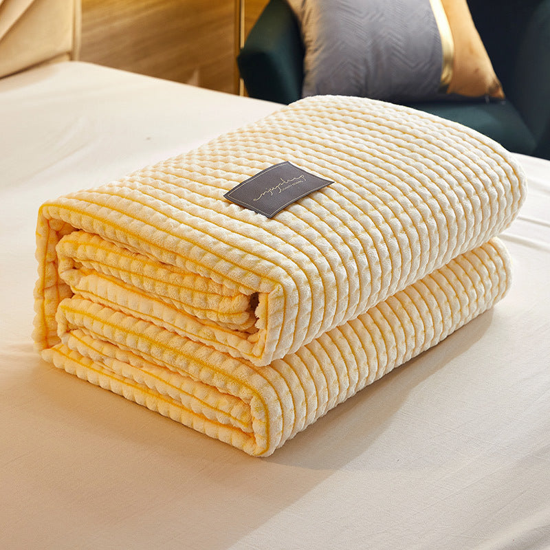 HKM-671123 Solid Color Casual Blanket - Soft Polyester Fiber in Various Sizes and Colors