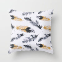 HKM-671187 Peacock Feather Ethnic Style Pillowcase with Polyester and PP Cotton Filling - 45x45cm
